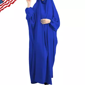 Womens Muslim Dress Ramadan Hijab with Hood Abaya Dubai Full Cover Islam Robe* - Picture 1 of 1