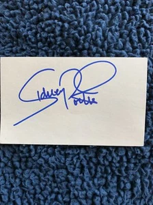 Sidney Poitier signed 3 x 5 index card Spago‘s 11/6/92 - Picture 1 of 1