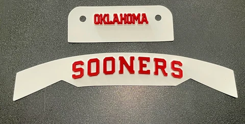 Oklahoma Sooners 3D F7 Bumper Set, for a Full Size Football Helmet Cover