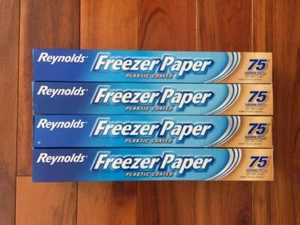Reynolds Plastic Coated Freezer Paper 4 Rolls 75 Sq Ft Each NEW - Picture 1 of 1