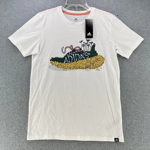 NWT Adidas Teens T Shirt XL X-Large (18/20) Reg Fit Camisa White Graphic - Picture 1 of 9