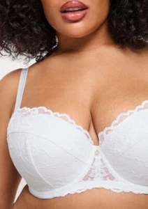 Ann Summers Sexy Lace New Padded Push Up Balcony Bra Sizes 32B~44G White - Picture 1 of 7