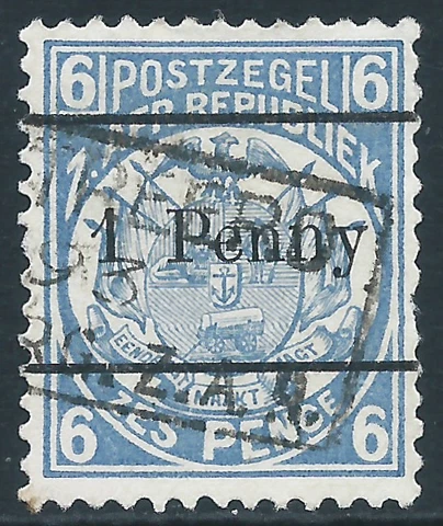 Transvaal, Sc #145, 1d on 6d, Used Cover