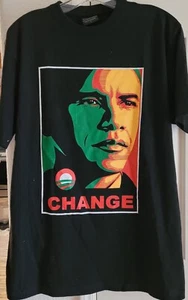 Obama Change 2008 T-shirt SS Size Large Black - Picture 1 of 2