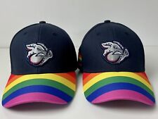 (2) Lehigh Valley Iron Pigs Phillies AAA LGBTQ Pride  Baseball Hat Cap 2021 TWO
