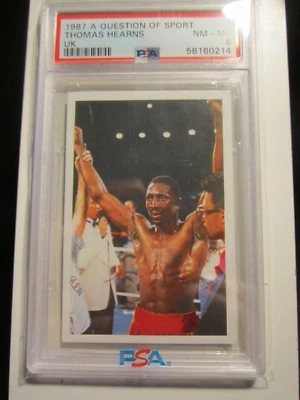 1987 THOMAS HEARNS UK BOXING CARD PSA GRADED NM MINT 8 BBA-34 - Image 1 of 2