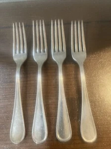 Vintage International Silverplate U.S.N. Navy - Set of 4 Dinner Forks 7 5/8" - Picture 1 of 3