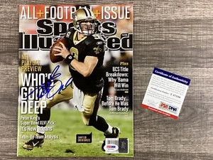 (SSG) DREW BREES Signed Sports Illustrated Complete Mag "No Label" - PSA/DNA COA - Picture 1 of 13