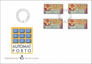 Frama ATM Automatic Automat Porto Postage Stamp Set Sweden Sverige FDC 1992 - Picture 1 of 1