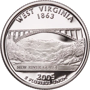 2005 S WEST VIRGINIA PROOF 90% Silver STATE QUARTER - Picture 1 of 1