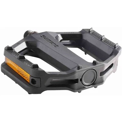 Pedales planos de resina para bicicleta de montaña Shimano PD-EF102 - negros Foto 1 de 4