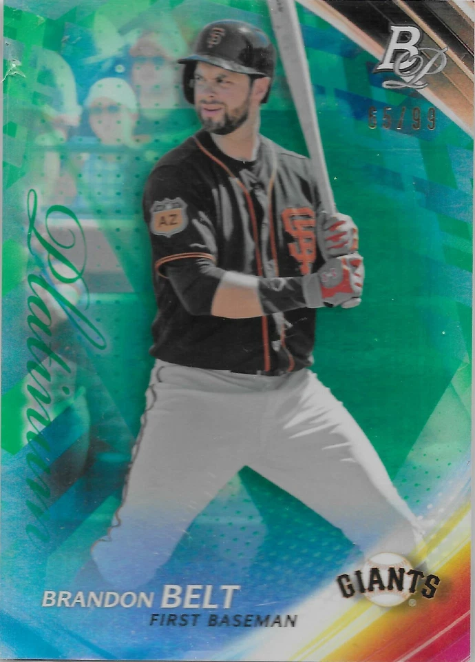 2017 Bowman Platinum Green #30 Brandon Belt San Francisco Giants - Image 1 of 1