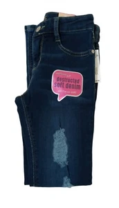 Wallflower Girl Skinny Jeans Size 8 Destructed Soft with Elastic Waistband Denim - Picture 1 of 3