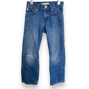 Levis Boys Jeans Sz 4 Blue Denim 511 Slim Dark Cotton Adjustable Waist 5 Pocket - Picture 1 of 8