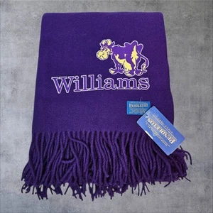 Pendleton Williams College Purple Fringed 100% Wool Stadium Blanket 52x74 NWT - Picture 1 of 8