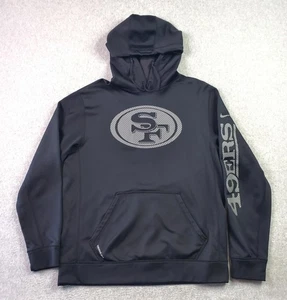 San Francisco 49ers Hoodie Mens Large Black NFL Football Nike Therma-Fit Team - Picture 1 of 14