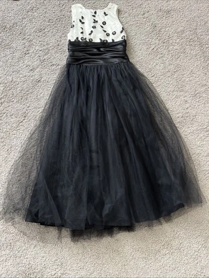Vintage Jessica McClintock Girls Size 12 Gorgeous Formal Dress Black/Ivory - Image 1 of 4