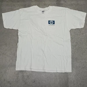Vintage Deadstock - HP 'Invent' T-Shirt - weiß mit blauem Logo - Größe XL - PC TECH - Bild 1 von 3