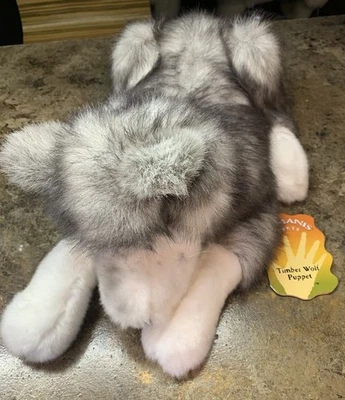 Folkmanis Folktails Timber Wolf Large 21" Full Body Plush Hand Puppet - Image 1 of 4