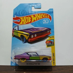 Chevelle SS 396 1969 Hot Wheels Art Cars 10/10 púrpura 2018-302 50 aniversario - Imagen 1 de 2
