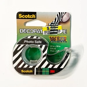 Vintage 2001 Scotch Decorative Tape Zebra Print Wild Designs - New/Unused - Picture 1 of 3