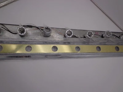 48" largo 8 luces tocador barra luz cromo con inserto latón Foto 1 de 4