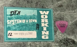 SYSTEM OF A DOWN concert tour  guitar pick +  pass lot - Picture 1 of 3