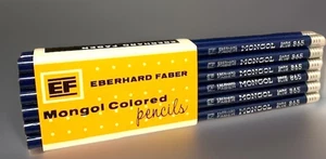 Mongol Eberhard Faber dunkelblau 865 Farbholzstifte 1 Dutzend 12er Pack Vintage Kunst - Bild 1 von 17