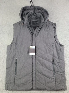 Fossa Apparel Pufferweste Herren XL graue Weste #1581 Jupiter abnehmbare Kapuze neu mit Etikett - Bild 1 von 21