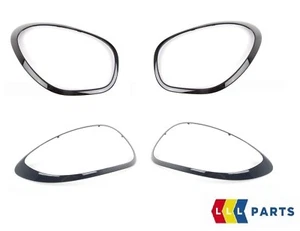 NEW GENUINE MINI PACEMAN R61 JCW GLOSS BLACK HEAD AND TAIL LIGHT SURROUNDS SET - Picture 1 of 5