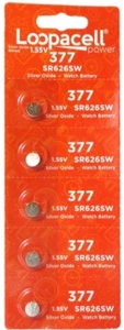5 New Loopacell 377 SR626SW SR626W SR66 377 1.55V Silver Oxide Watch Batteries - Picture 1 of 3