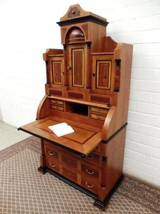 Sekretär Biedermeier Kirsche Intarsien Rollbureau Poliert - Bild 1 von 8