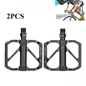 2 Pcs 9/16" Bike Pedals MTB Road Bicycle Aluminum Alloy Non-Slip Sealed Bearing - Picture 1 of 9