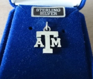 Sterling Silver 14x13mm Texas A&M University Aggie ATM Charm - Picture 1 of 7