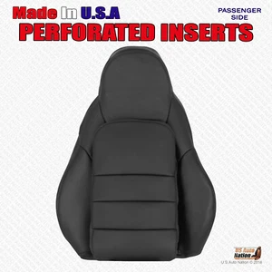 Chevy Corvette 2005-2013 cubierta superior de cuero perforado para pasajeros delanteros en negro - Imagen 1 de 8