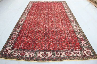 Alfombra única 6x10 afgana anudada a mano beige rojo alfombra tribal/alfombra de sala de estar Foto 1 de 4