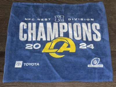 LOS ANGELES RAMS 2024 NFC WEST DIVISION CHAMPIONS TOALLA DE RALLY SGA PROMOCIÓN FAN AZUL Foto 1 de 4