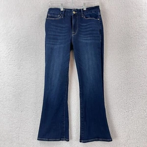 Frame Blue Denim Le Crop Mini Boot Cut Jeans Womens Mid-Rise Dark Wash Size 30 - Picture 1 of 19