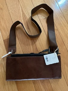 Brunello Cucinelli Leather Crossbody Pouch Tote Brown Bag A1867651 - Picture 1 of 11