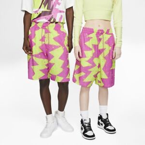JORDAN Retro Poolside All Over Print Shorts sz M Medium Fuchsia Pink Cyber Green