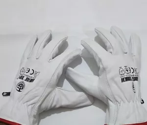 Winter Gloves Soft White Goat Grain leather Thermal fleece Windproof Warm Glove - Picture 1 of 8