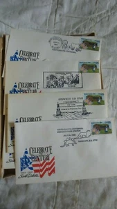 Vintage 65 Envelope Set 1989 First Day Issue Soutn Dakota Cancelled at Counties - Picture 1 of 9