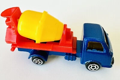 Vintage Cement Mixer 1/64 Blue/Yellow Toy Concrete Truck 1990s 3” Length - Image 1 of 4