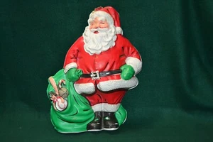 Vintage Vacuform flat back 3D ~ 14" Santa wall hanging Christmas deco Styrofoam - Picture 1 of 10