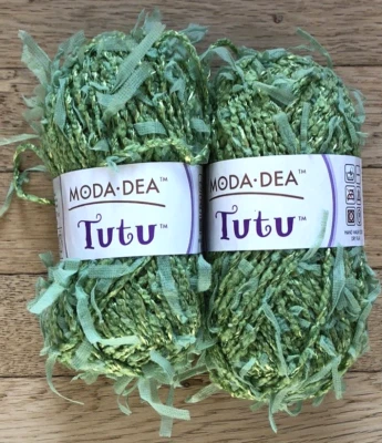 Lot of 2 Skeins of Moda Dea TUTU Yarn in Pear Green (#3651) 50g / 92 Yds Each - Image 1 of 4