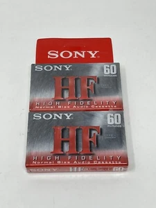 2 Pack Sony HF High Fidelity 60 min Normal Bias Blank Audio Cassette Tapes~ NEW - Picture 1 of 3