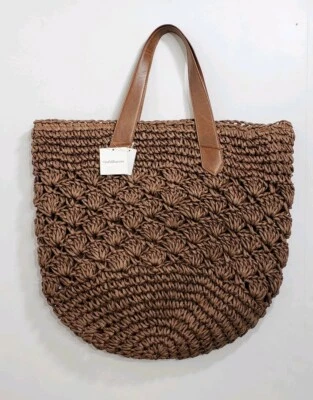 Croft & Barrow Brown Straw Tote Bag NWT - Image 1 of 4