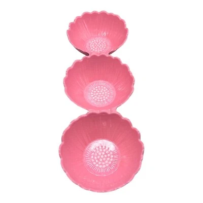 Тройной розовый цветок цветочный закуски погружения приправы блюдо 13» подключен пластиковые чаши - Изображение 1 из 4