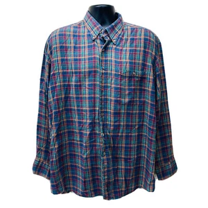 VTG‼ Club House MEMBERS ONLY XL Cotton Flannel Colorful Button-Up 90's Grunge - Picture 1 of 12