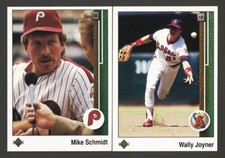 1989 UPPER DECK UD MIKE SCHMIDT WALLY JOYNER BLANK BACKS OR TEST PROOF PROMOS HQ